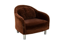 Velvety Brown Barrel Chair by Selig