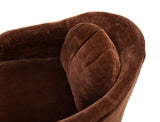 Velvety Brown Barrel Chair by Selig