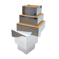 Pair of Mirrored Stepped End Tables, Ziggurat Style