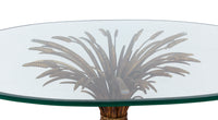 Sheaf of Wheat Cocktail Table with Oval Glass Top