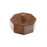 Octagonal Burlwood Lidded Tramp Art Box