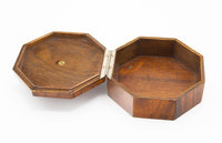 Octagonal Burlwood Lidded Tramp Art Box