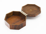 Octagonal Burlwood Lidded Tramp Art Box