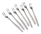 Dansk Designs Denmark Cocktail Forks in Stainless Steel, S/7