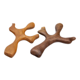 Hand Carved Clinging Worry Crosses in Cherry and Walnut - a Pair