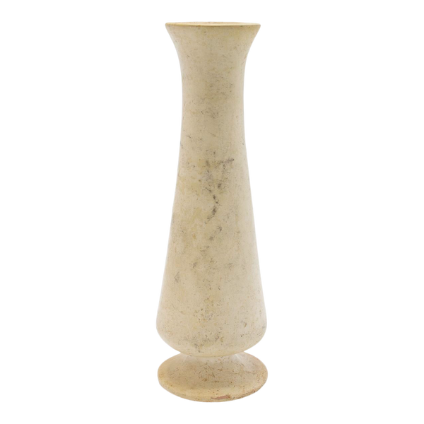 Handmade Polished Limestone Footed Vase