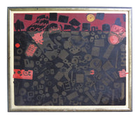 Vintage Marjory Koster Mixed Media ''Life Is Hard'' Artist's Proof 30 x 28 inch Printmaking Art 1969 Abstract