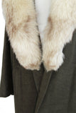 Hunter Green Wool Coat w/ Fox Fur Collar by Forstmann Sycamore Bloomingdale's Fits Size M / L