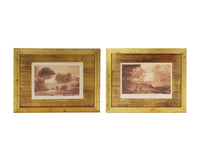 Gilt-Framed Sepia Mezzotints by Claude Lorraine, pair