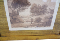 Gilt-Framed Sepia Mezzotints by Claude Lorraine, pair