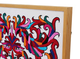 Vibrant Embroidery Panel Framed in Oak #1