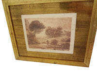 Gilt-Framed Sepia Mezzotints by Claude Lorraine, pair