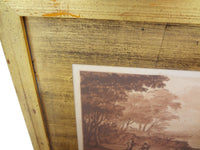 Gilt-Framed Sepia Mezzotints by Claude Lorraine, pair