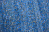 Vintage Boho Chic Textured Table Runner with Thick Fringed Ends in Azure Blue, 13.5" x 70"