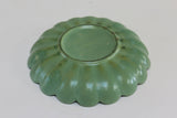 Celadon Green Ceramic Stoneware Scalloped Petal Dish Bowl 13" Diameter