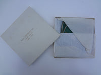 S/8 Vintage Green Linen Coasters in Box by Max Littwitz Inc New York - Bird in a Gilt Cage