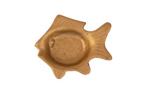 Vintage Japanese Fish Small Dish In Metal w Applied Bronze Metallic Finish Made in Japan