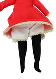 Soft Vintage Joan Walsh Anglund Doll Rag Doll Red Dress Black Hair Handmade