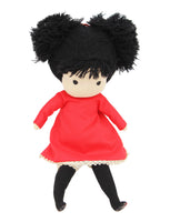 Soft Vintage Joan Walsh Anglund Doll Rag Doll Red Dress Black Hair Handmade