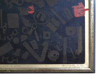 Vintage Marjory Koster Mixed Media ''Life Is Hard'' Artist's Proof 30 x 28 inch Printmaking Art 1969 Abstract