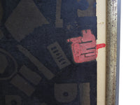 Vintage Marjory Koster Mixed Media ''Life Is Hard'' Artist's Proof 30 x 28 inch Printmaking Art 1969 Abstract