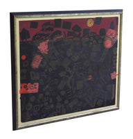 Vintage Marjory Koster Mixed Media ''Life Is Hard'' Artist's Proof 30 x 28 inch Printmaking Art 1969 Abstract