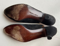 Polo Ralph Lauren Black Suede Slingback Pumps Sz 8.5 Italy
