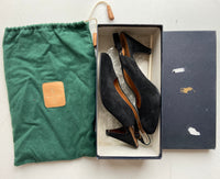 Polo Ralph Lauren Black Suede Slingback Pumps Sz 8.5 Italy