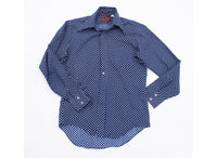 Vintage 1970s Polka Dot Sears Best Shirt Made in Japan Sz 15 M 15.5 Trim Cut Perma-Prest Polyester