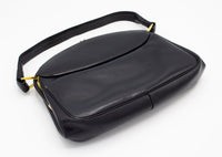 1960s Finnigans of Bond St. London Navy / Black Leather Frame Handbag