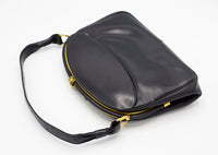 1960s Finnigans of Bond St. London Navy / Black Leather Frame Handbag