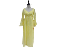 Long Vintage Yellow Bridesmaid Dress with Bell Sleeves Sz 11 Fits like 6 or 8 Belle Beauty Costume