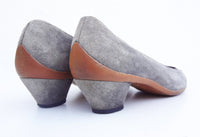 Vintage Magic Sole Grey Suede Loafer Wedge Sz 10 Fits 9.5