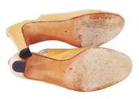 Vintage BALLY Switzerland Leather Slingback Peeptoe Pump Sz 6 B ITALY