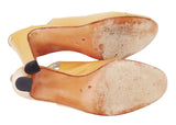 Vintage BALLY Switzerland Leather Slingback Peeptoe Pump Sz 6 B ITALY