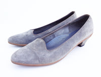 Vintage Magic Sole Grey Suede Loafer Wedge Sz 10 Fits 9.5