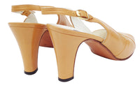 Vintage BALLY Switzerland Leather Slingback Peeptoe Pump Sz 6 B ITALY