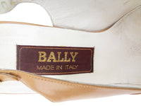 Vintage BALLY Switzerland Leather Slingback Peeptoe Pump Sz 6 B ITALY