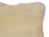 Full Upholstered Pink Floral Headboard Bed With Rhinestone Buttons