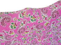 Full Upholstered Pink Floral Headboard Bed With Rhinestone Buttons