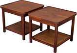 Walnut Burl End Tables, Pair