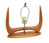 Sculptural Walnut Table Lamp