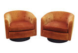 Tufted Swivel Chairs by Milo Baughman