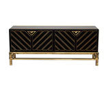 Mastercraft Black Lacquer & Brass Credenza Buffet