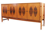 Walnut and Rosewood Leaf  Pattern Cabinet by Kipp Stewart for Calvin
