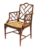 Faux Bamboo Hollywood Regency Armchair