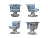 Set of 4 Aluminum Tulip Chairs by Woodard