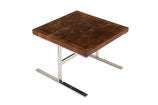 John Widdicomb Side Table with Chrome Base and Solid Walnut Butcher Block Top