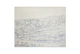 Tonal Textured Blue Landscape Painting Signed 'Harling'