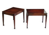 Fine Arts Furniture Walnut End Tables, Pair